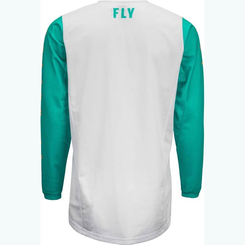 374-314  - FLY RACING KINETIC MESH JERSEY- WHITE/TEAL/ORANGE