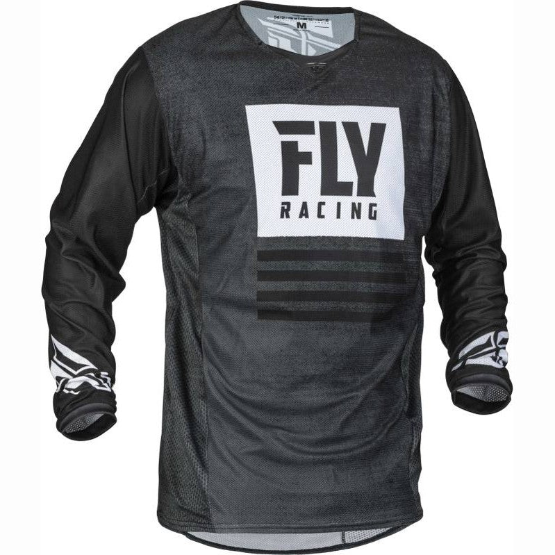 373-310 - FLY RACING KINETIC MESH NOIZ JERSEY - BLACK/WHITE