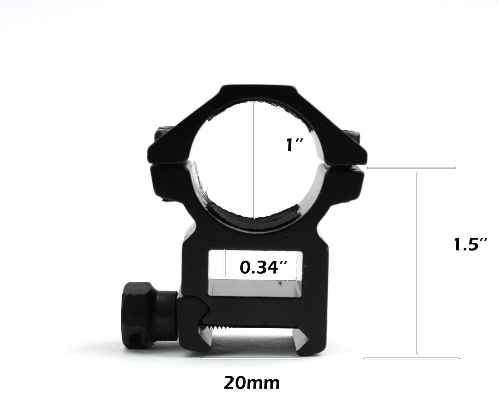 High Profile Scope Rings 1" for Picatinny/Weaver Mount